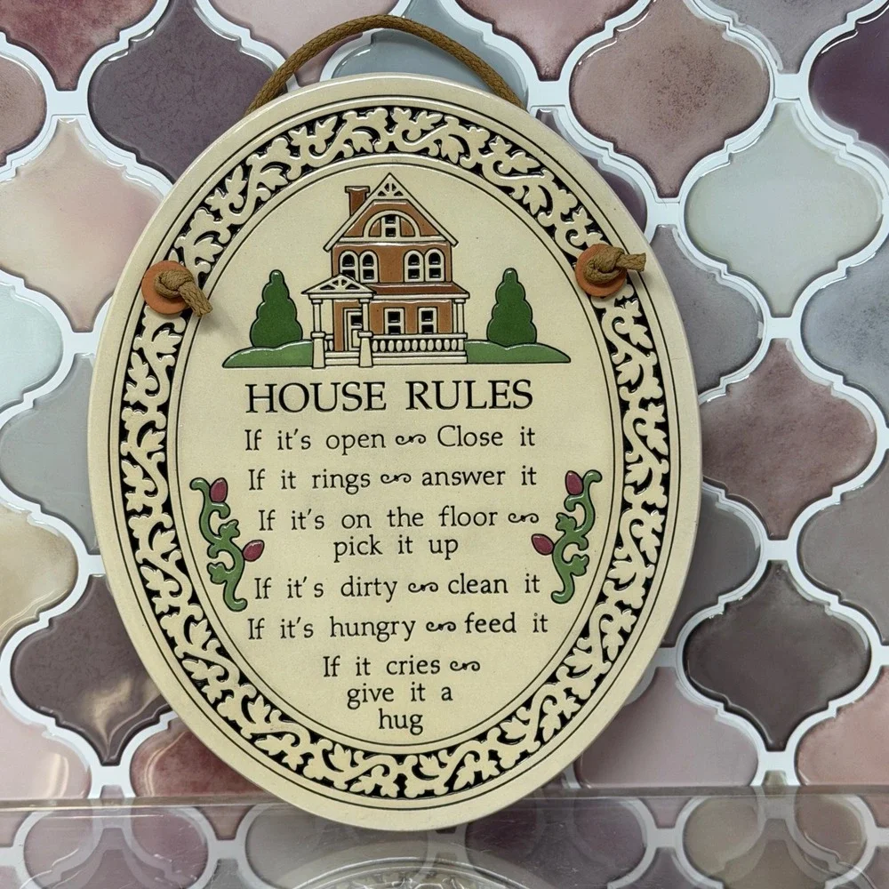 Spooner Creek Designs House‎ Rules Ceramic Wall Plaque Michael Macone WI
